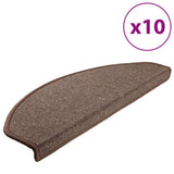 Vidaxl -Treppenmatten 10 PCs 65x24x4 cm Kaffee braun halbround groß