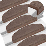 Vidaxl -Treppenmatten 10 PCs 65x24x4 cm Kaffee braun halbround groß