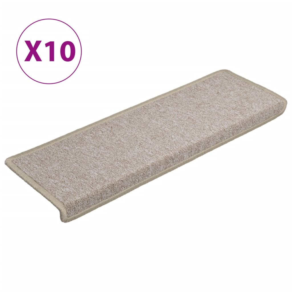 Vidaxl Stair Mats 10 ST 65X21X4 CM TAUPE