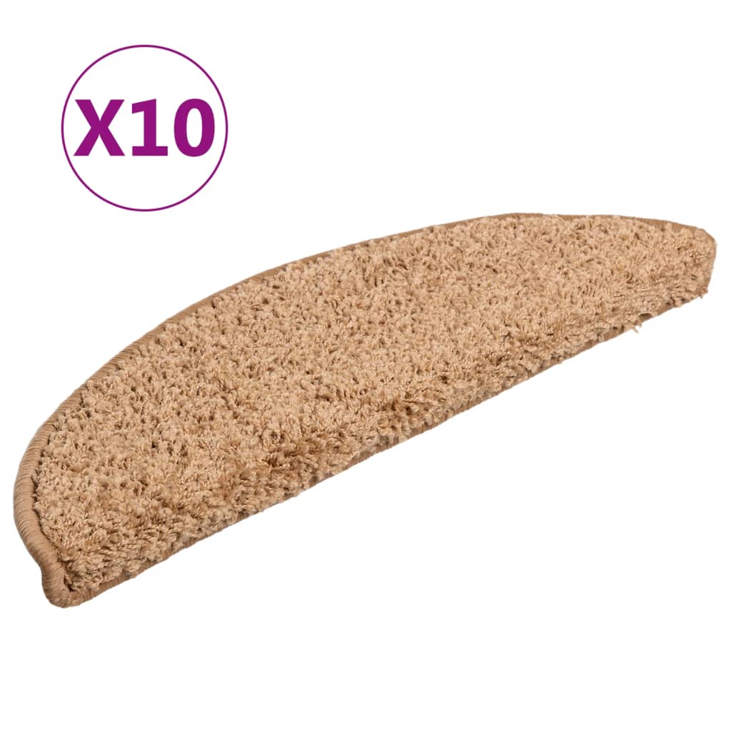 Vidaxl trapmatten 10 st 56x17x3 cm beige