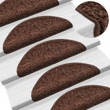 Vidaxl -Treppenmatten 10 ST 56x17x3 cm Brown Semi -Rounds