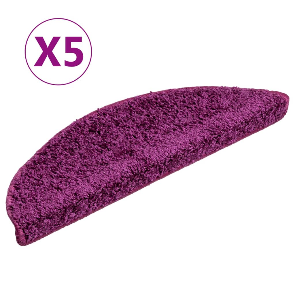 Vidaxl Stair Mats 5 st 56x17x3 cm violet