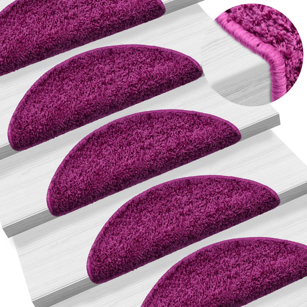 Vidaxl Stair Mats 5 st 56x17x3 cm violet