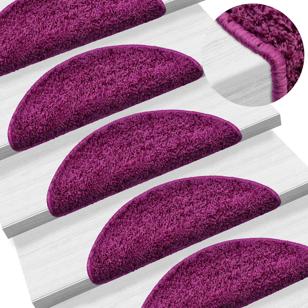 VIDAXL -Treppenmatten 10 ST 56x17x3 cm violette Hemisphäre