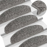 Vidaxl -Treppenmatten 10 ST 65x21x4 cm graue Halbschritte groß