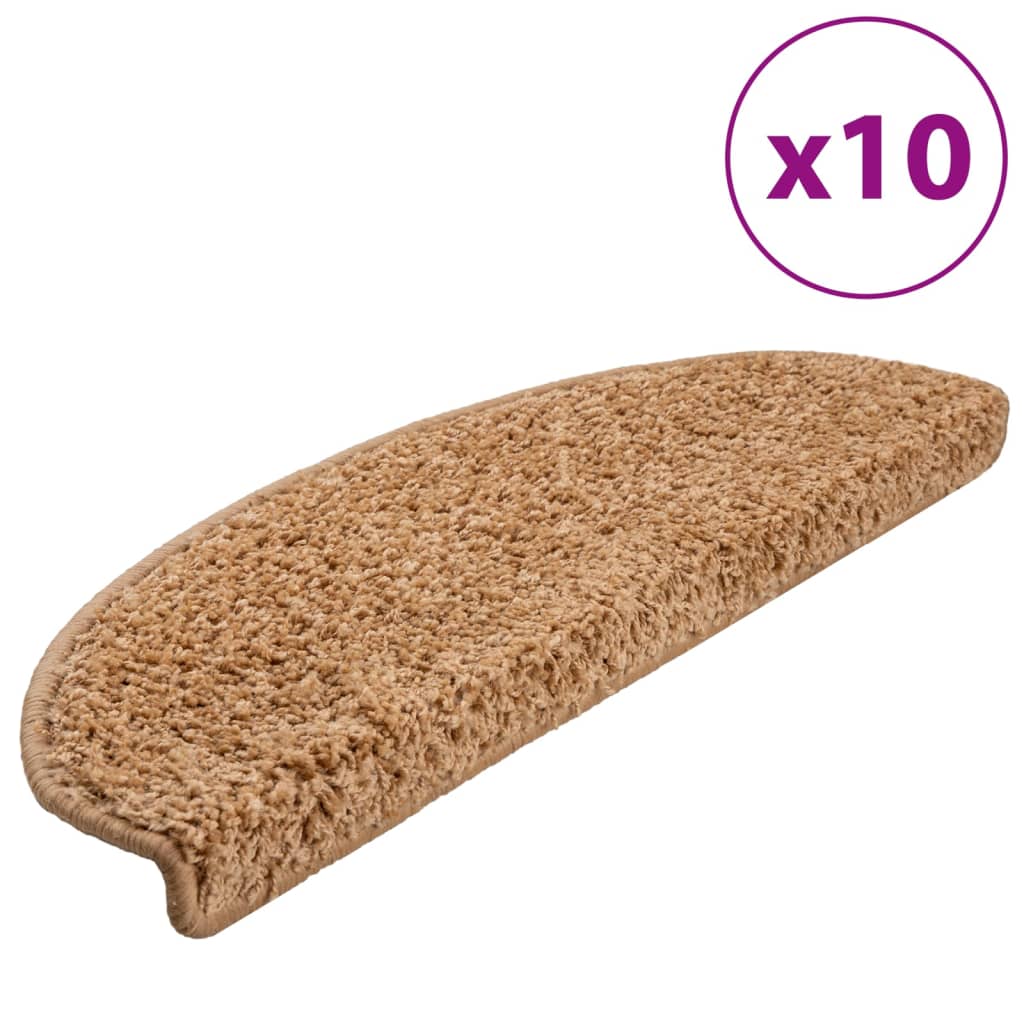 Vidaxl stair mats 10 st 65x21x4 cm beige