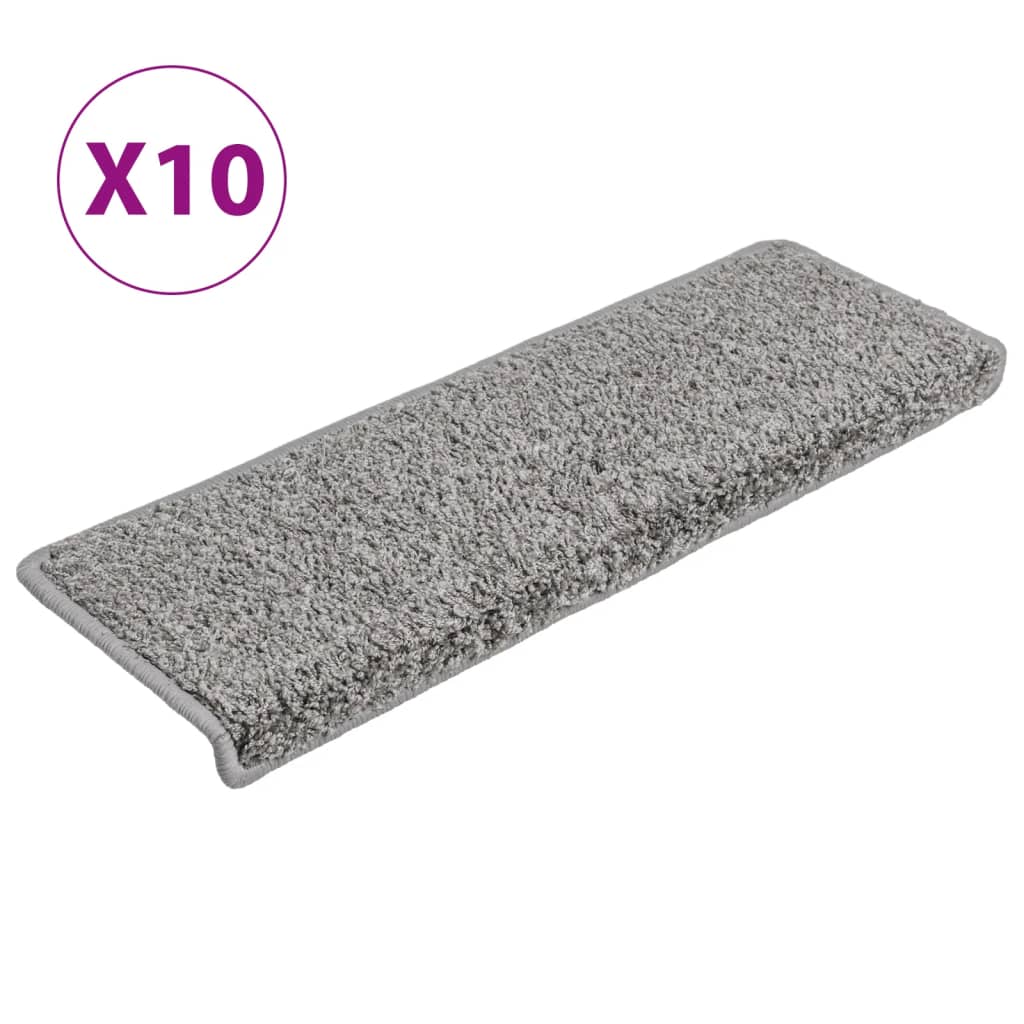 Vidaxl stair mats 10 st 65x21x4 cm gray