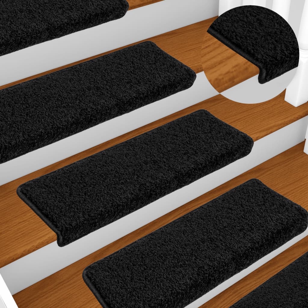 Vidaxl Stair Mats 10 St 65x21x4 CM Black