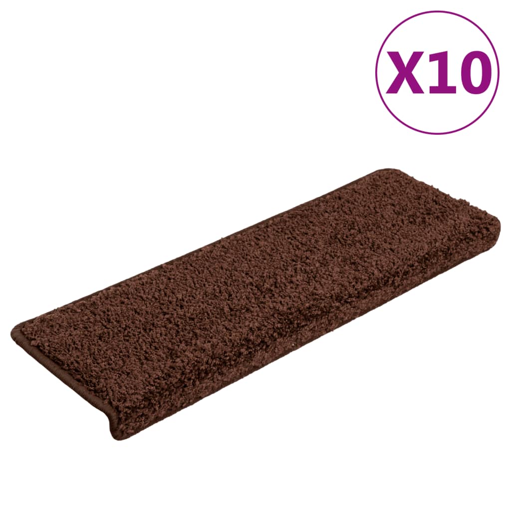 Mattes d'escalier Vidaxl 10 st 65x21x4 cm brun