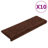 Vidaxl stair mats 10 st 65x21x4 cm brown