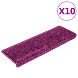 Vidaxl Stair Mats 10 St 65x21x4 cm fiolett