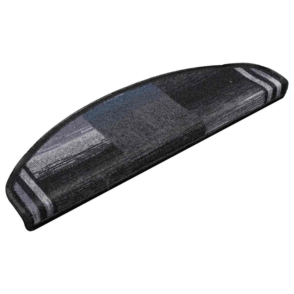 VidaXL Stufenmatten selbstklebend 10 Stück 65x21x4 cm Schwarz und Grau