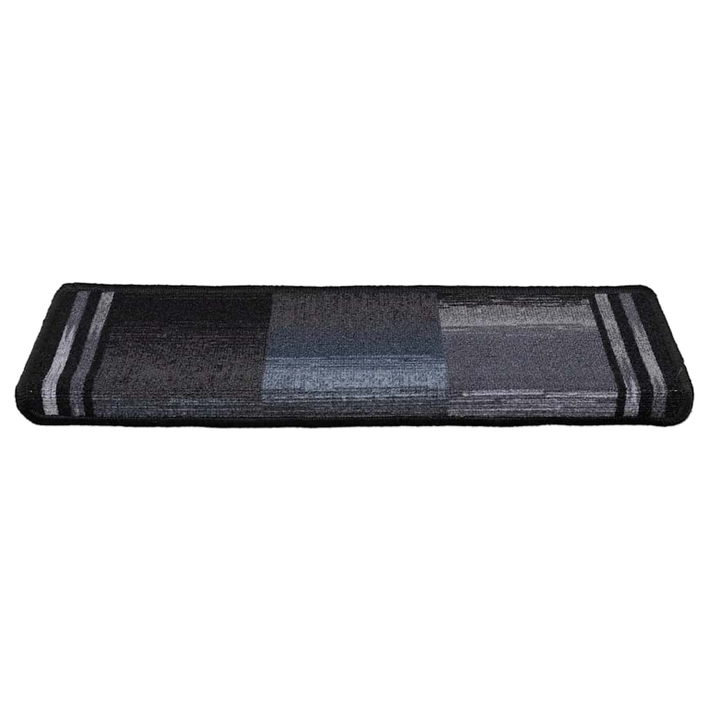 VidaXL Stufenmatten selbstklebend 10 Stück 65x21x4 cm Schwarz und Grau