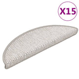 Vidaxl Stairs Mats Självhäftande 15 St Sisal Look 56x17x3 cm Platina Color