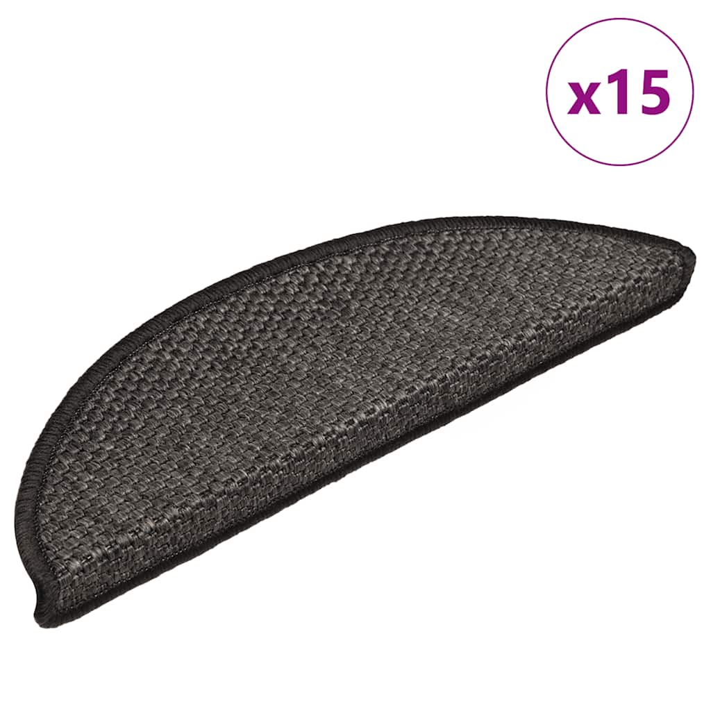 Vidaxl Staircases Self-adhesive 15st Sisal-Look 56x17x3cm Anthracite color