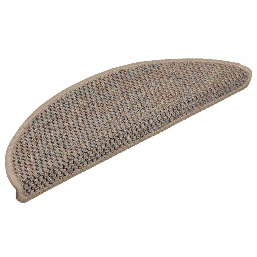 Vidaxl-Treppenmatten selbstklebend 15 St. Sisal Look 56x17x3 cm dunkler Beige