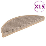 Vidaxl-Treppenmatten selbstklebend 15 St. Sisal Look 56x17x3 cm Licht Beige