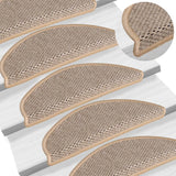 Vidaxl Stair Mats samodhezyjne 15 St Sisal Look 56x17x3 cm lekki beż