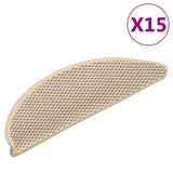 Vidaxl trappematter selvklebende 15 st sisal look 56x17x3 cm berber