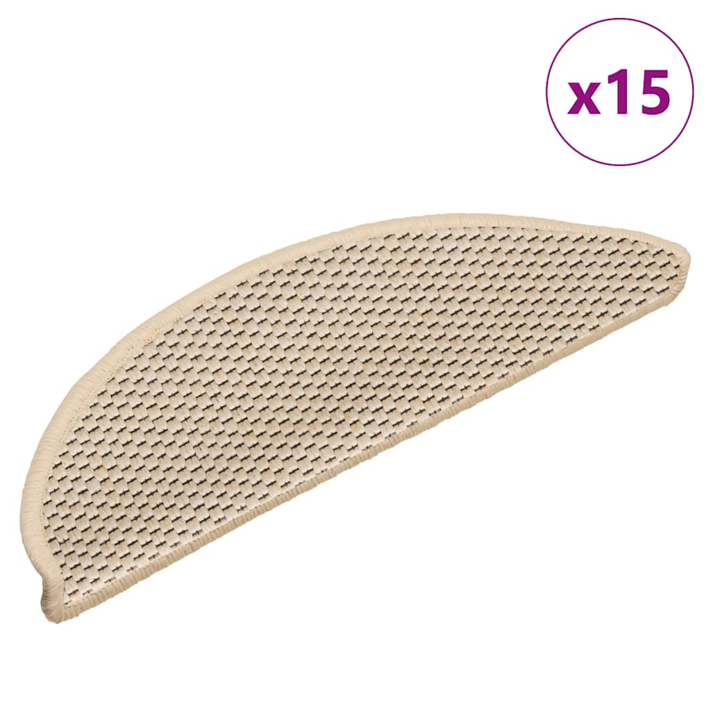 Esteras de escalera de Vidaxl autoadhesivo 15 sisal sisal look 56x17x3 cm bereber