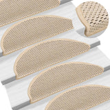 Vidaxl trappematter selvklebende 15 st sisal look 56x17x3 cm berber