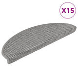 Vidaxl Stair Mats Selflesive 15 St Sisal Look 65x21x4cm srebrno obarvano