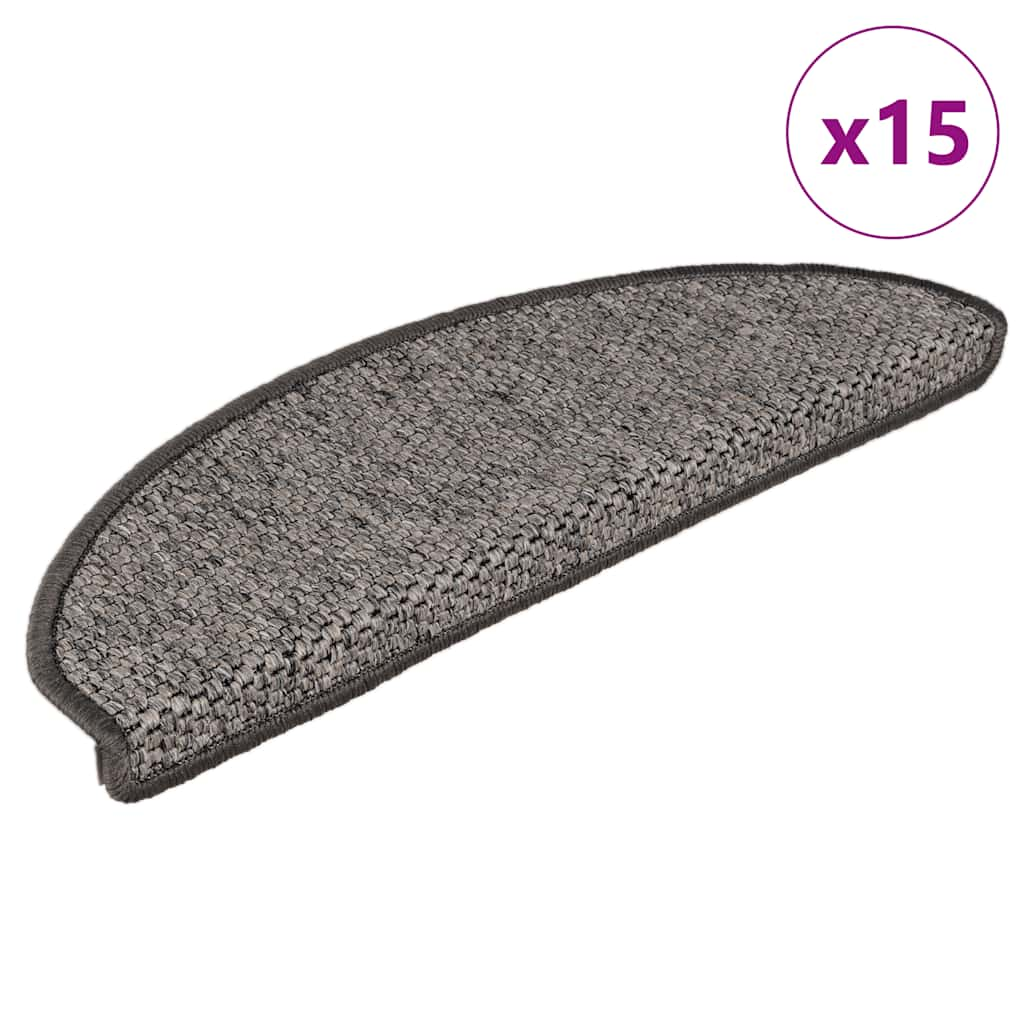 Vidaxl Stair Mats Selflezivna 15 St Sisal Look 65x21x4 cm rjava bež