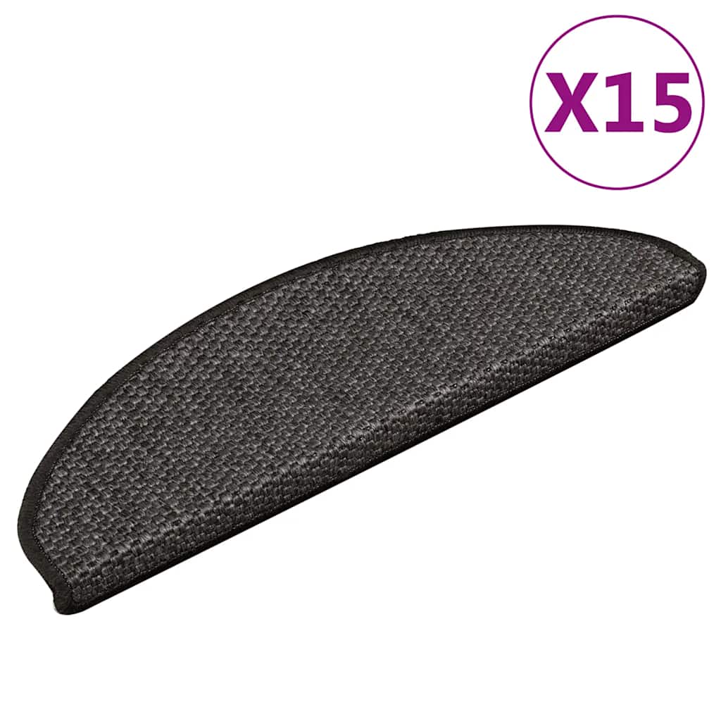 Vidaxl-Treppen selbst klebend 15st Sisal Look 65x21x4cm Anthrazitfarbe