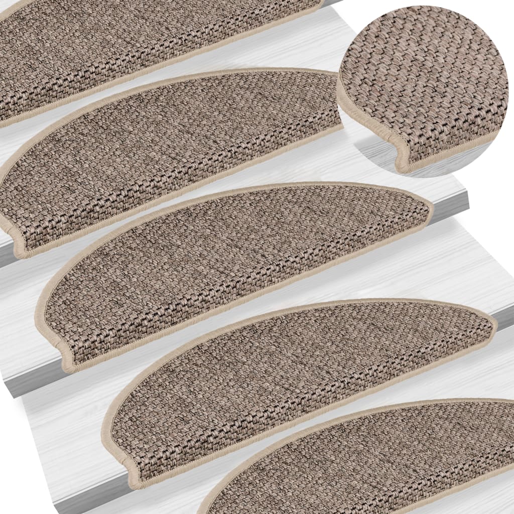 Vidaxl Streaz Mäts selbstbesëtzer 15 St Sisal kuckt 65x21x4 cm donkel Bige