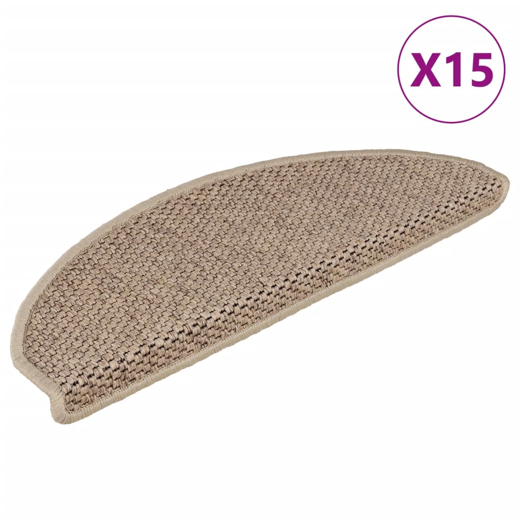 Vidaxl tappetini per autoadesivi 15 St sisal Look 65x21x4 cm color sabbia