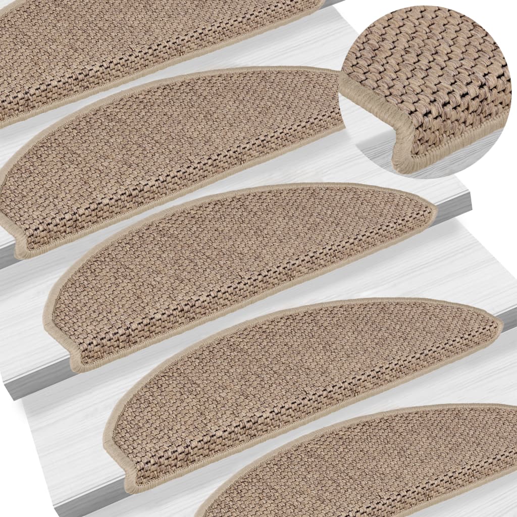 Vidaxl tappetini per autoadesivi 15 St sisal Look 65x21x4 cm color sabbia