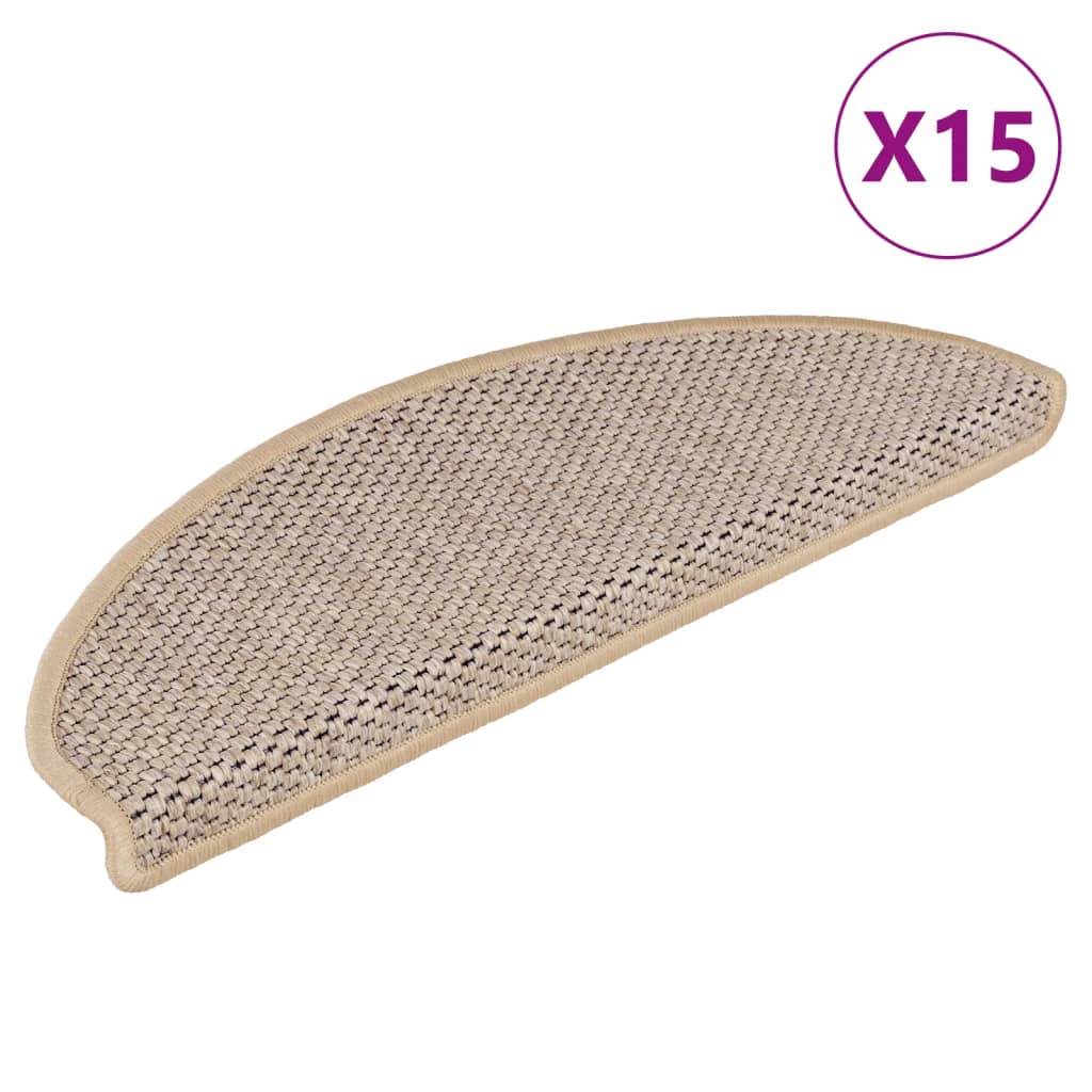 Vidaxl tappetini per autoadesivi 15 St sisal Look 65x21x4 cm Beige