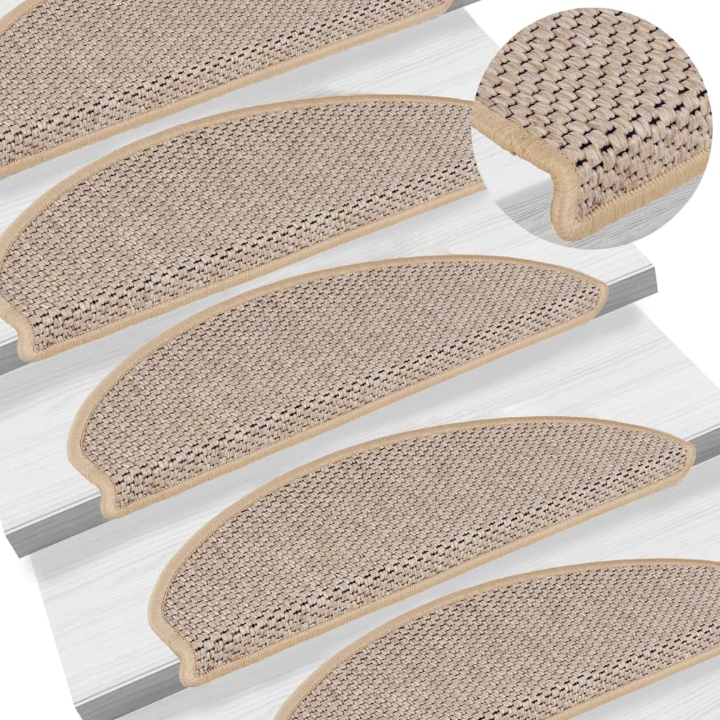 Vidaxl tappetini per autoadesivi 15 St sisal Look 65x21x4 cm Beige