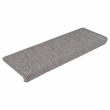 Vidaxl Stair Mats Selflesive 15 St Sisal Look 65x21x4cm srebrno obarvano