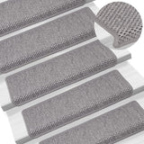 Vidaxl Stair Mats Selflesive 15 St Sisal Look 65x21x4cm srebrno obarvano