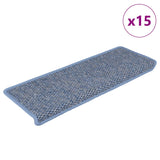 Esteras de escalera de Vidaxl autoadhesivas 15 SISAL SISAL 65X21X4 CM AZUL