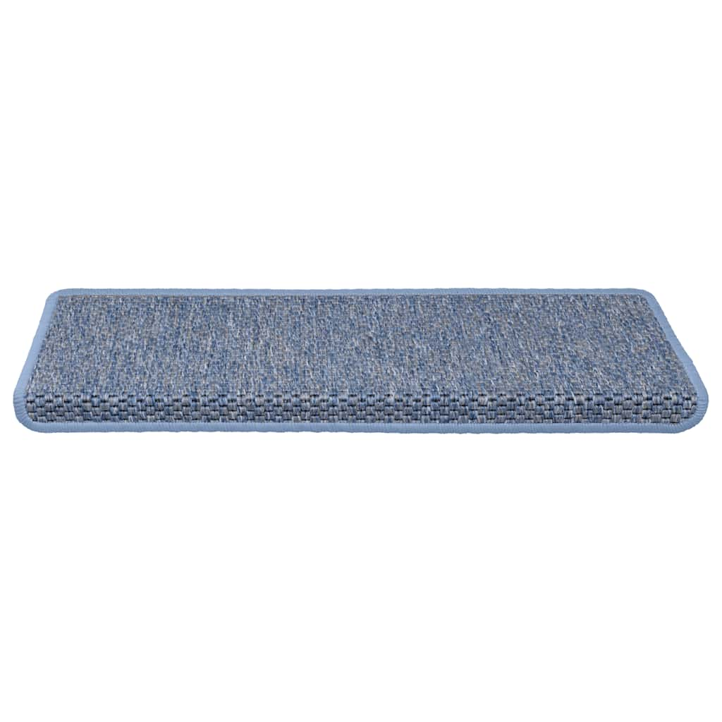 Vidaxl tappetini per autoadesivi 15 St sisal look 65x21x4 cm blu