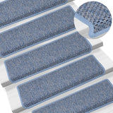 Vidaxl tappetini per autoadesivi 15 St sisal look 65x21x4 cm blu