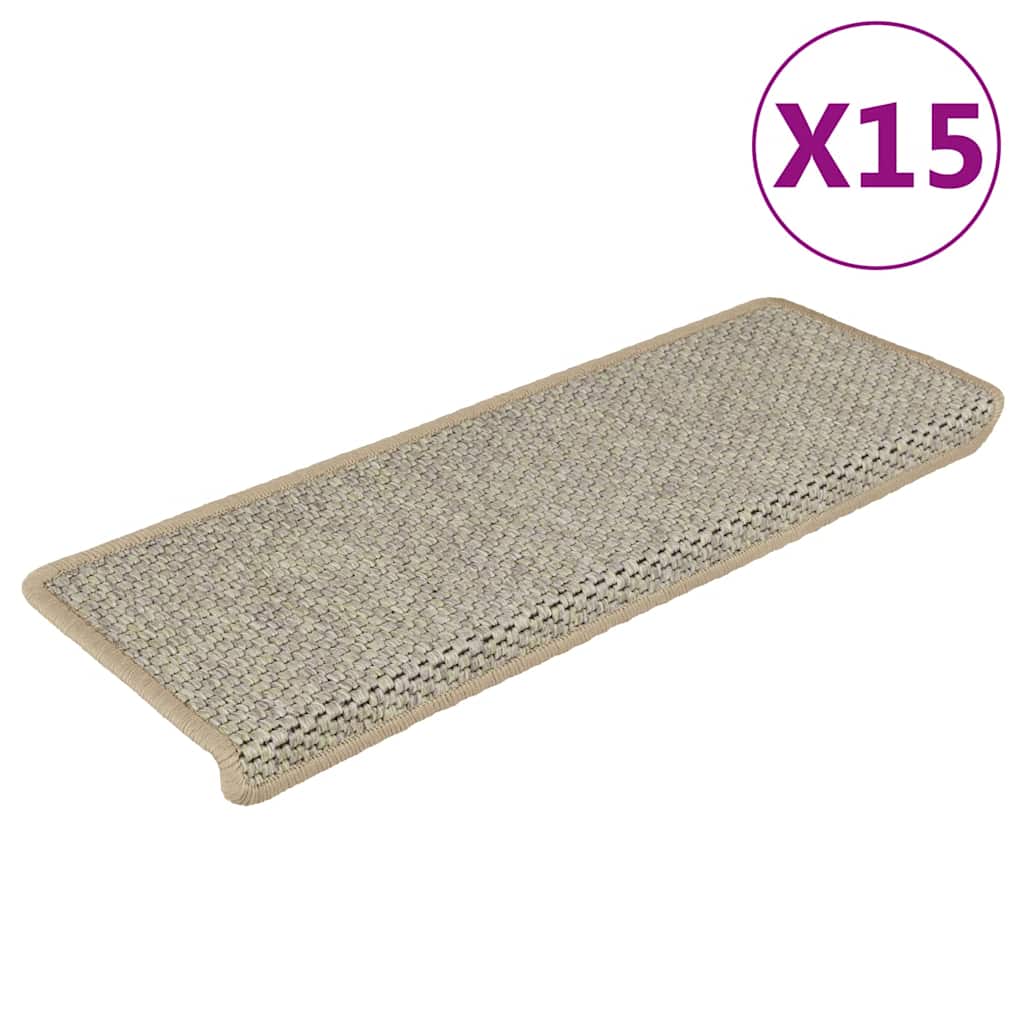 Vidaxl-Treppen selbst klebend 15 St. Sisal Look 65x21x4 cm Grün