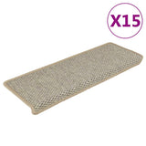 Vidaxl-Treppen selbst klebend 15 St. Sisal Look 65x21x4 cm Grün