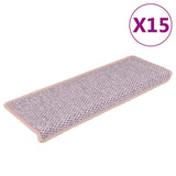 Vidaxl Treppenmatten selbstklebend 15 St. Sisal Look 65x21x4 cm Pink