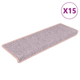 Vidaxl Stair Mats Selflezivni 15 St Sisal Look 65x21x4 cm roza