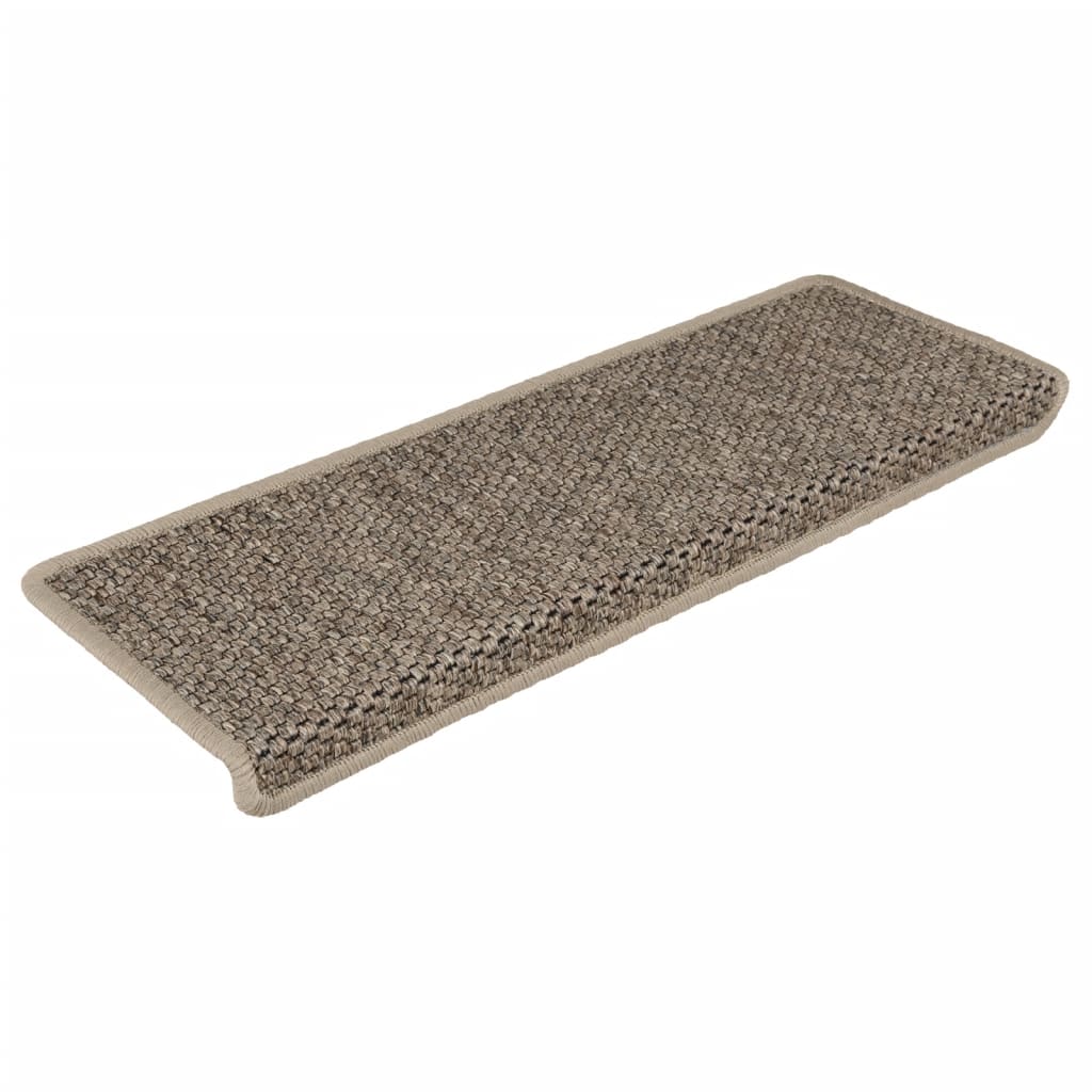 Vidaxl tappetini per scale autoadesiva 15 st sisal look 65x21x4 cm beige scuro