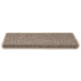 Vidaxl Treppenmatten selbstklebend 15 St. Sisal Look 65x21x4 cm dunkler Beige
