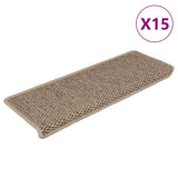 Vidaxl tappetini per autoadesivi 15 St sisal Look 65x21x4 cm color sabbia