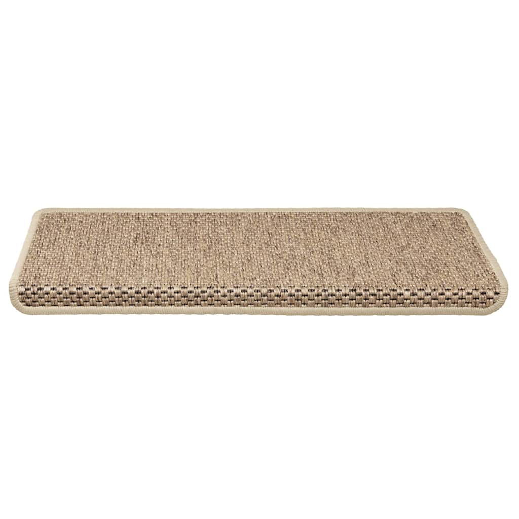 Vidaxl-Treppenmatten selbstklebend 15 St. Sisal Look 65x21x4 cm sandfarben