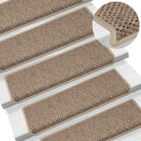 Vidaxl tappetini per autoadesivi 15 St sisal Look 65x21x4 cm color sabbia