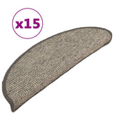 Esteras de escalera de Vidaxl autoadhesivo 15 st 56x17x3 cm beige y gris