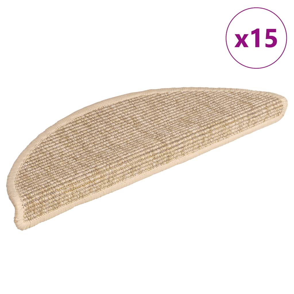 Vidaxl Treppenmatten Selbstadhäsiv 15 ST 56x17x3 cm Licht Beige