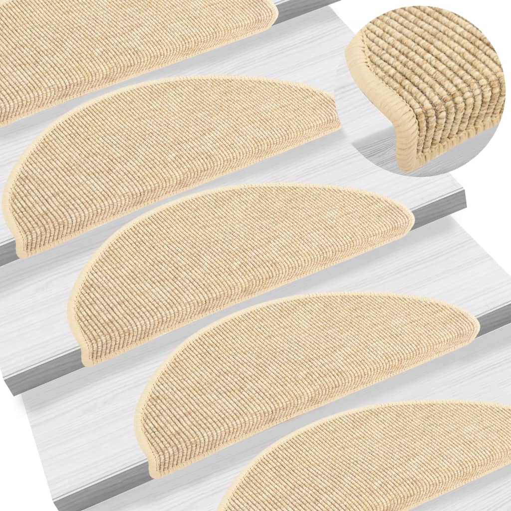 Vidaxl Stair Maty samoprzylepne 15 St Sisal Look 65x21x4 cm Beige